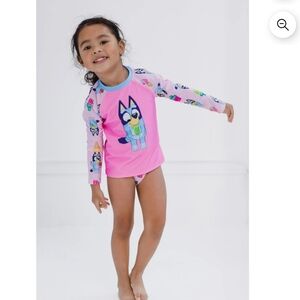 Lucy Pink and Blue Kids Swim Rashguard